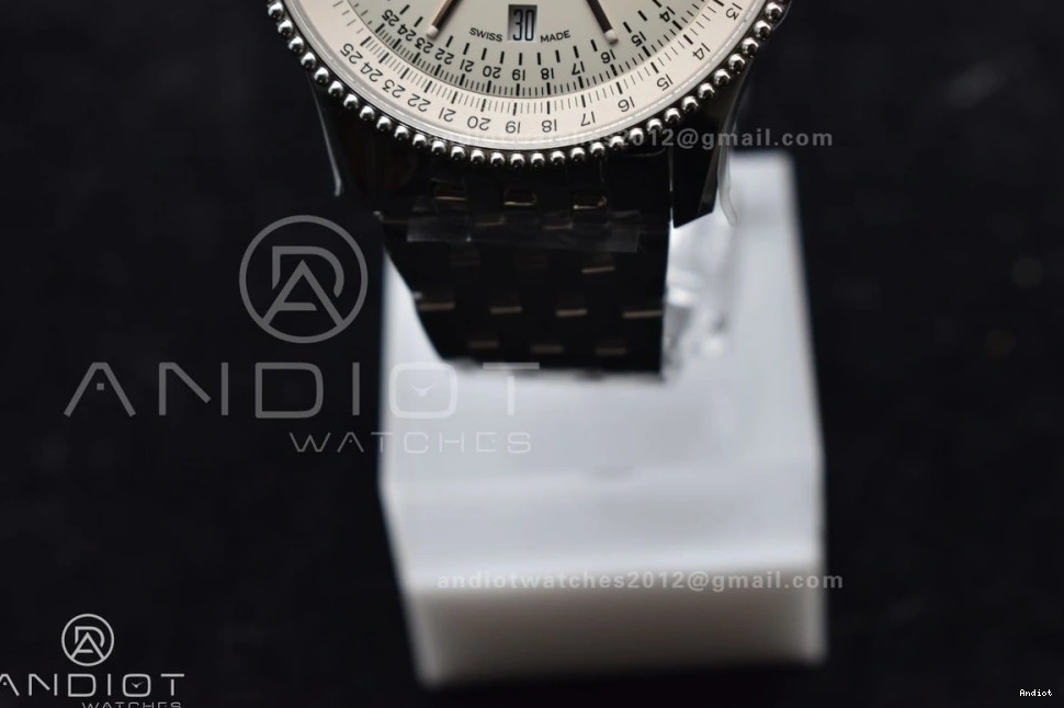 V7F SS 1 Navitimer White A2824 RG SS Dial 1:1 on Bracelet Edition Best Bezel 0115